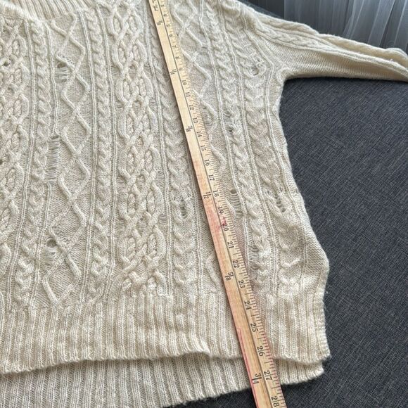 Free People Complex Cable Distressed Cowl
Neck Sweater Size Small - Picture 11 of 13